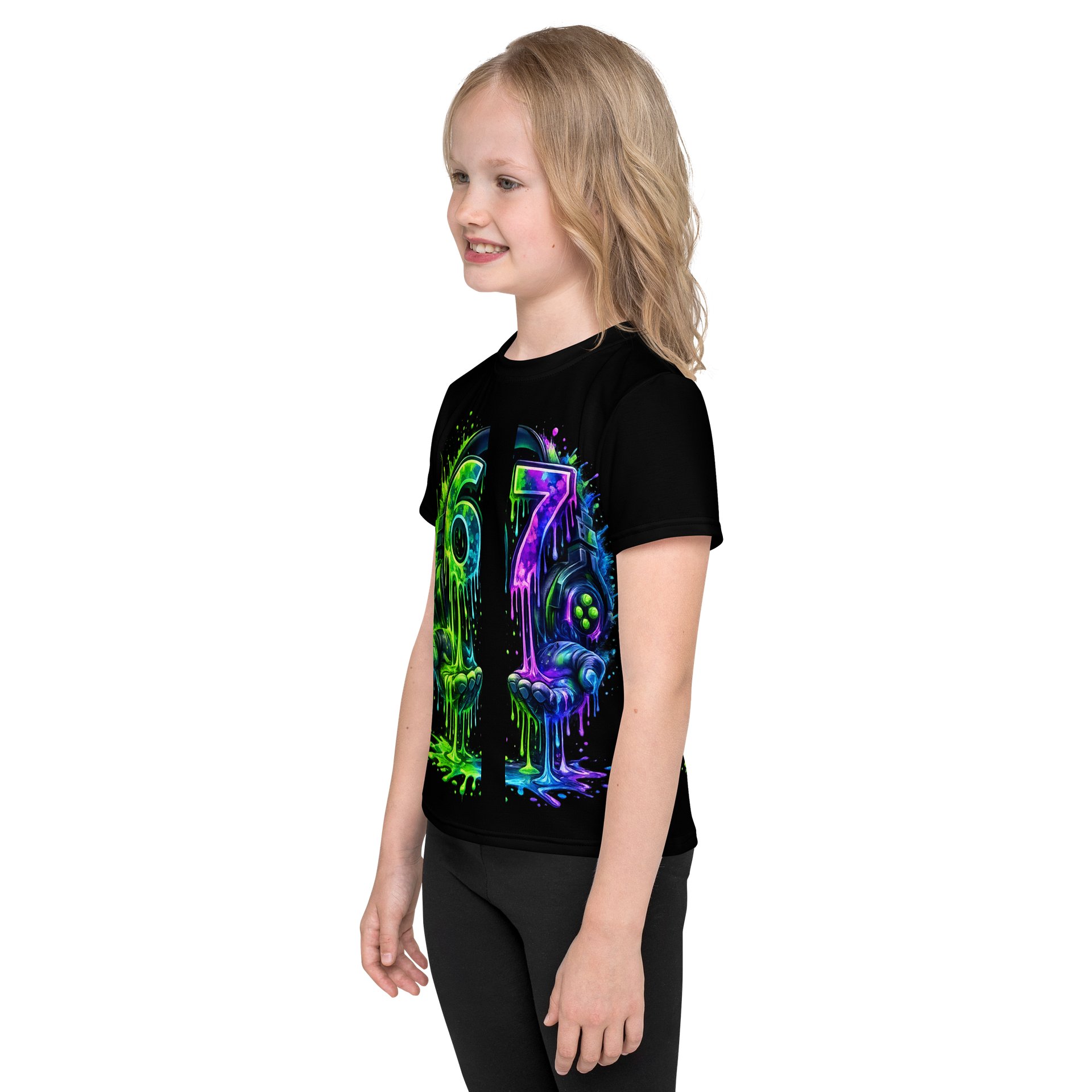 Neon Drip 67 Kids Tee product image (3)