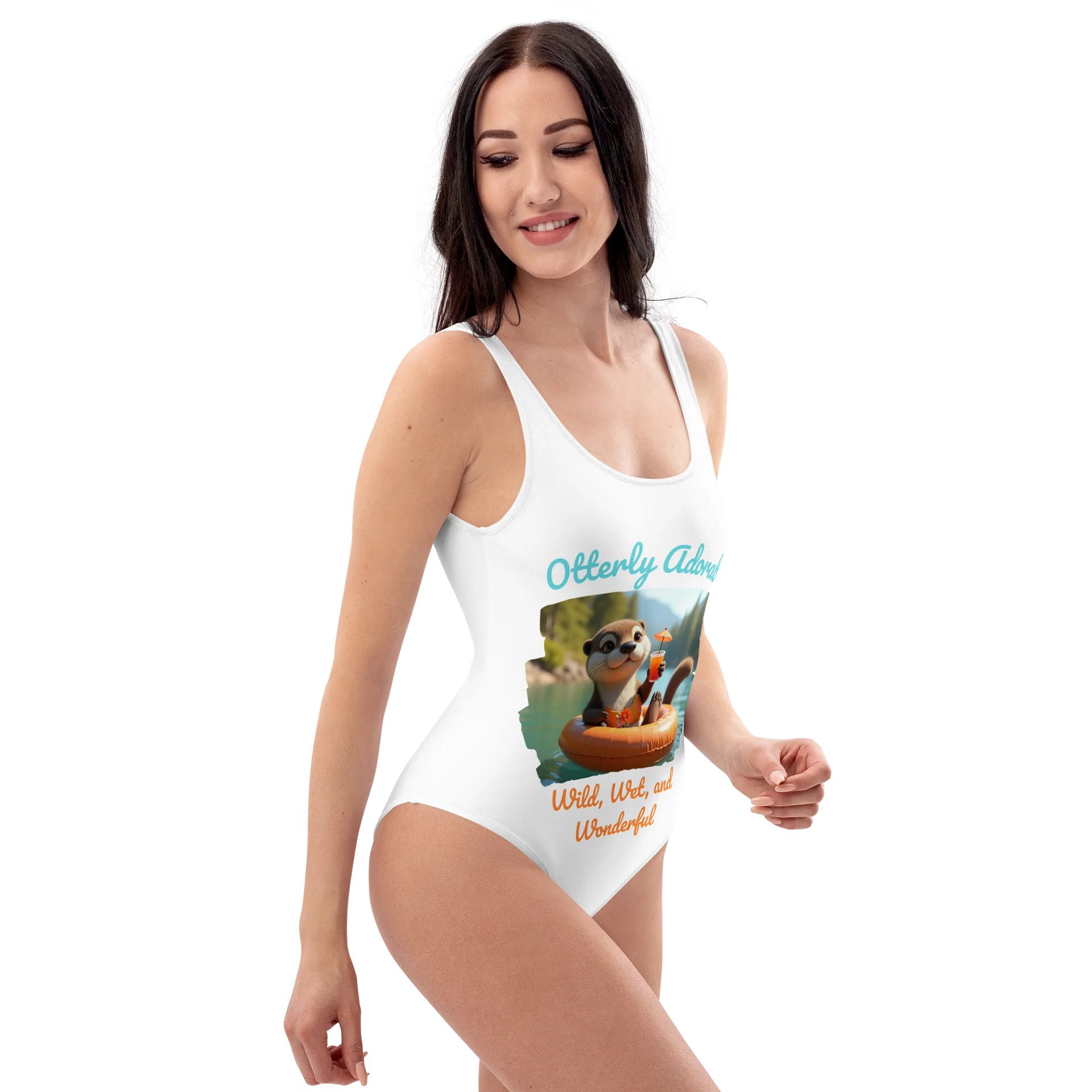 Otterly Adorable Swimsuit – Cute Otter Floating Tube Design 🦦🍹💦 product image (3)