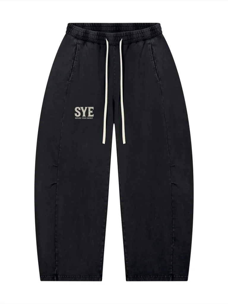 SECURE YOUR ENERGY Unisex Mineral Wash Barrel Leg Pants product image (1)