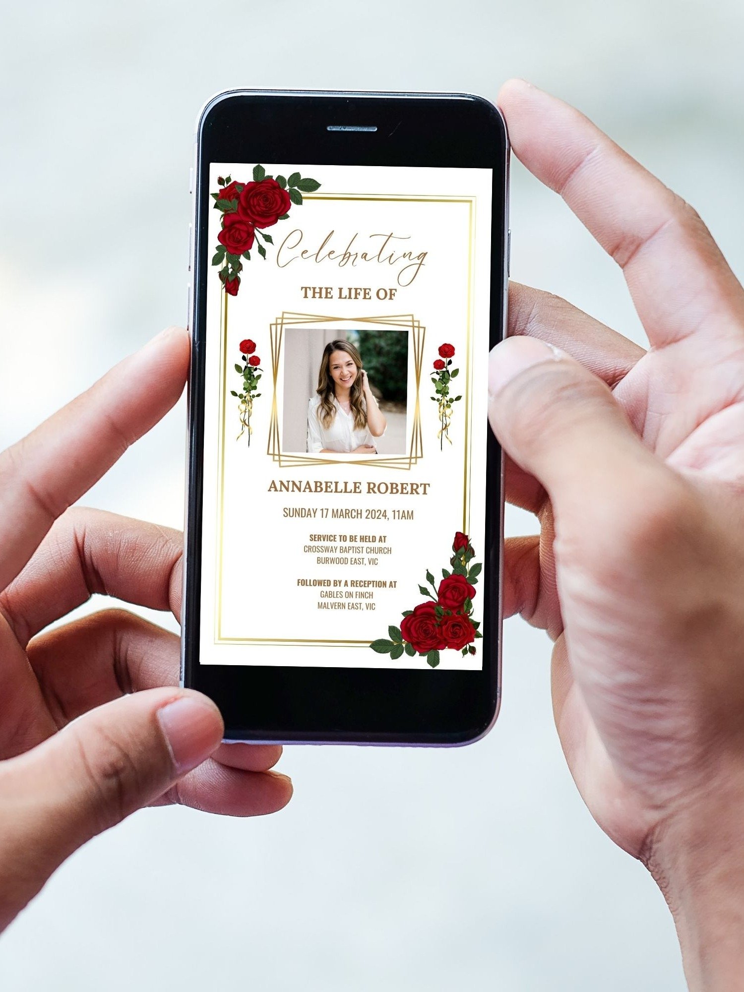 Red Roses Evite Canva Template product image (4)