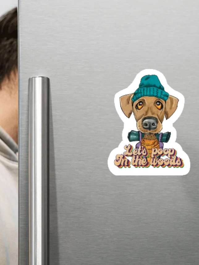 Magnet Camping Dog - Let's poop in the Woods product image (2)