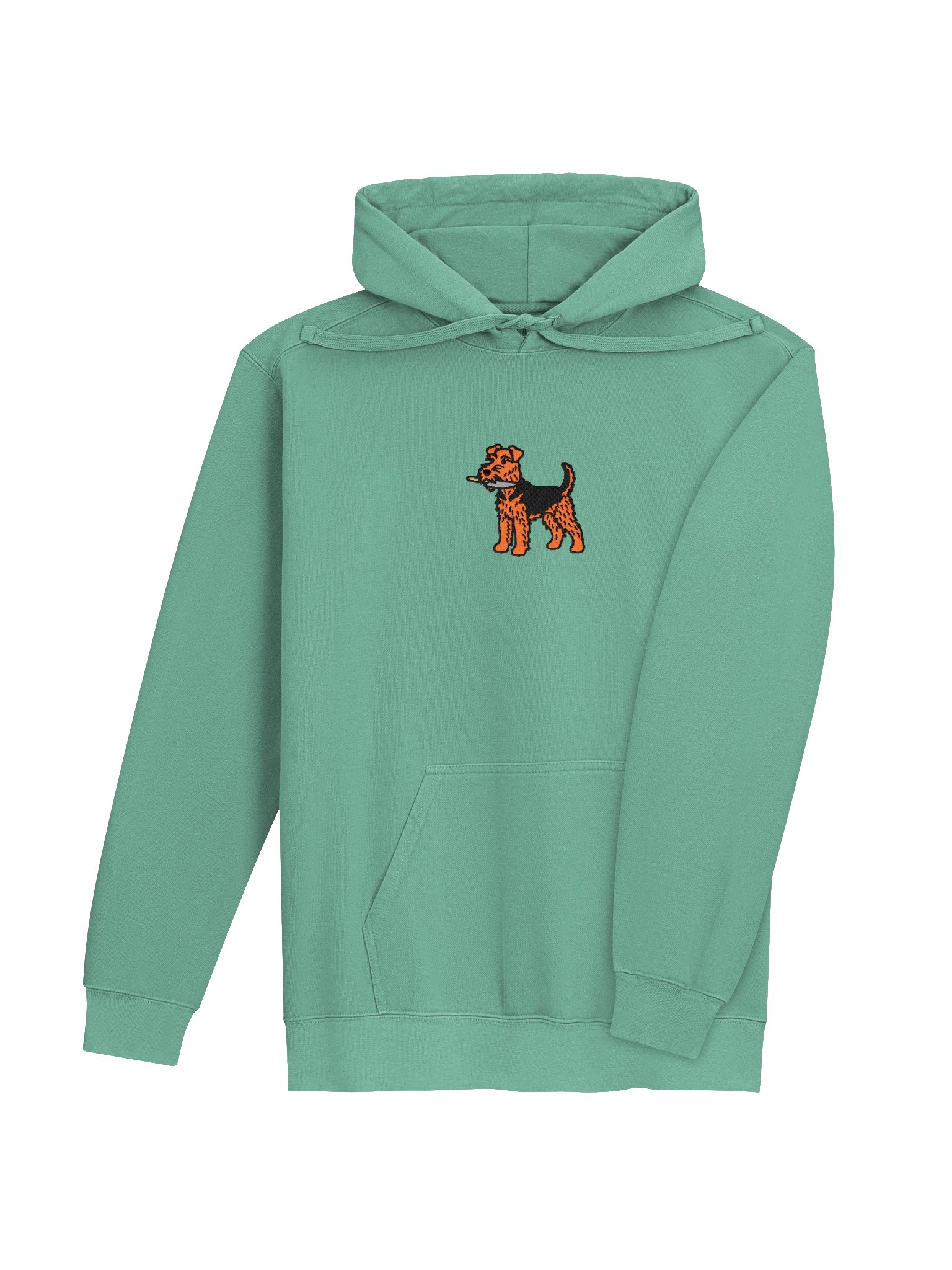 Funny Chibi-Style Airedale Terrier(Black & Red) Embroidered Premium Hoodie product image (44)