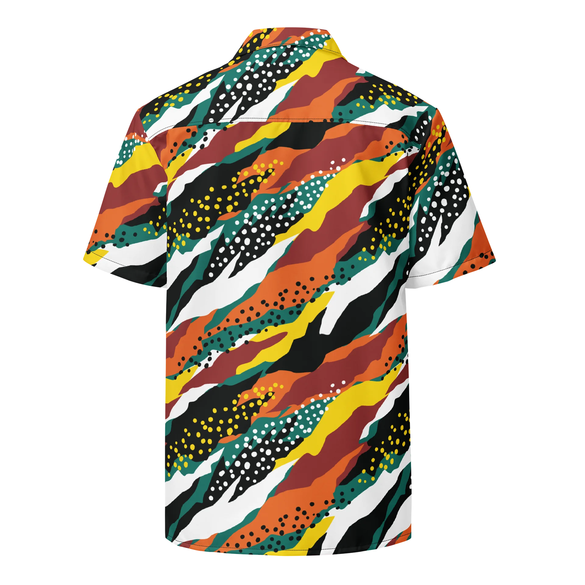 Terracotta & Teal Abstract Safari Pattern | Vibrant All-Over Print Unisex Button Shirt product image (3)