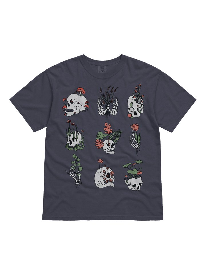 Botanical Skull Shirt – Floral Skeleton Aesthetic Graphic Tee, Gothic Nature Illustration product image (21)