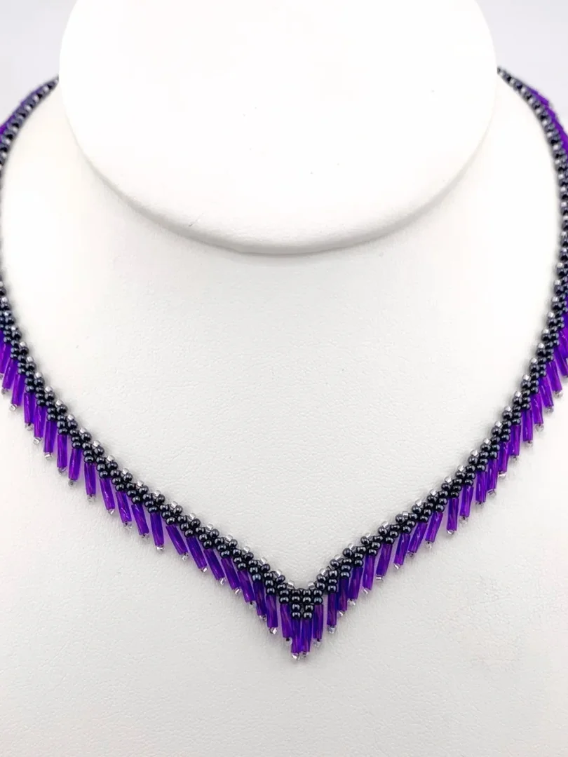 Beading Pattern - Bugle Fringe V Necklace product image (1)