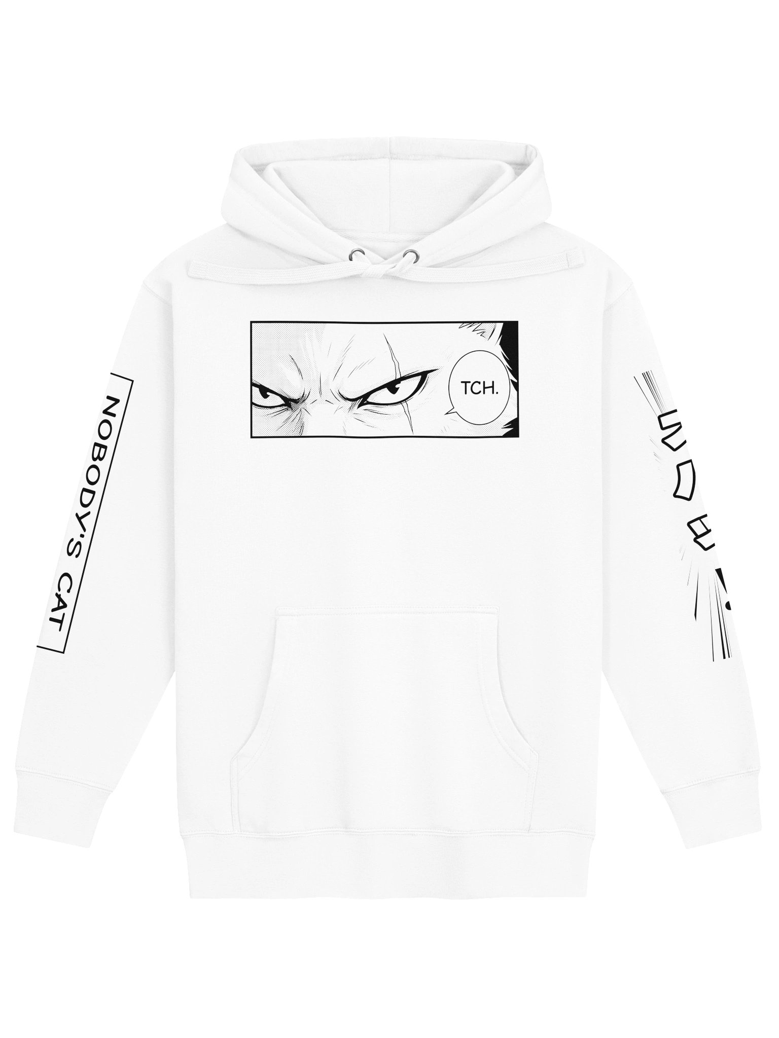 NOBODY'S CAT Manga Hoodie — White product image (2)