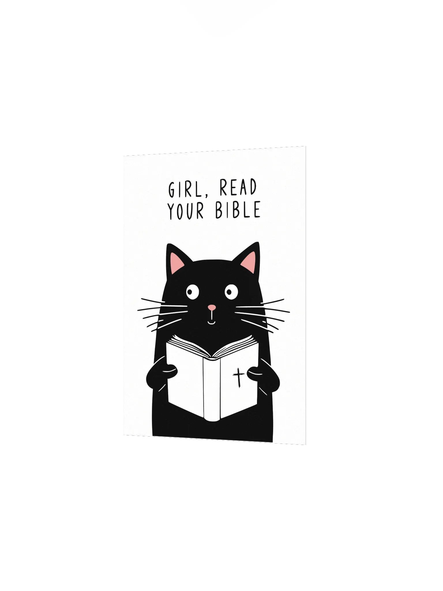 Girl Read Your Bible | Cat Wall Art | Christian Decor | Faith Humor | Home Decoration | Gift Christian product image (16)