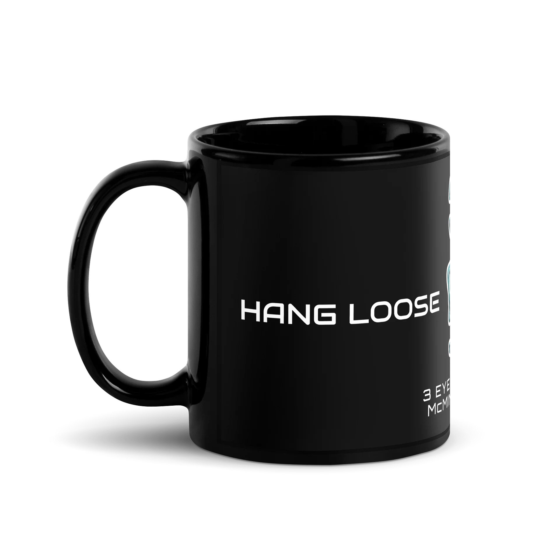 3 Eyed Alien — LUCYLIEN Black Coffee/Tea Mug — Hang Loose / Be Awesome product image (2)