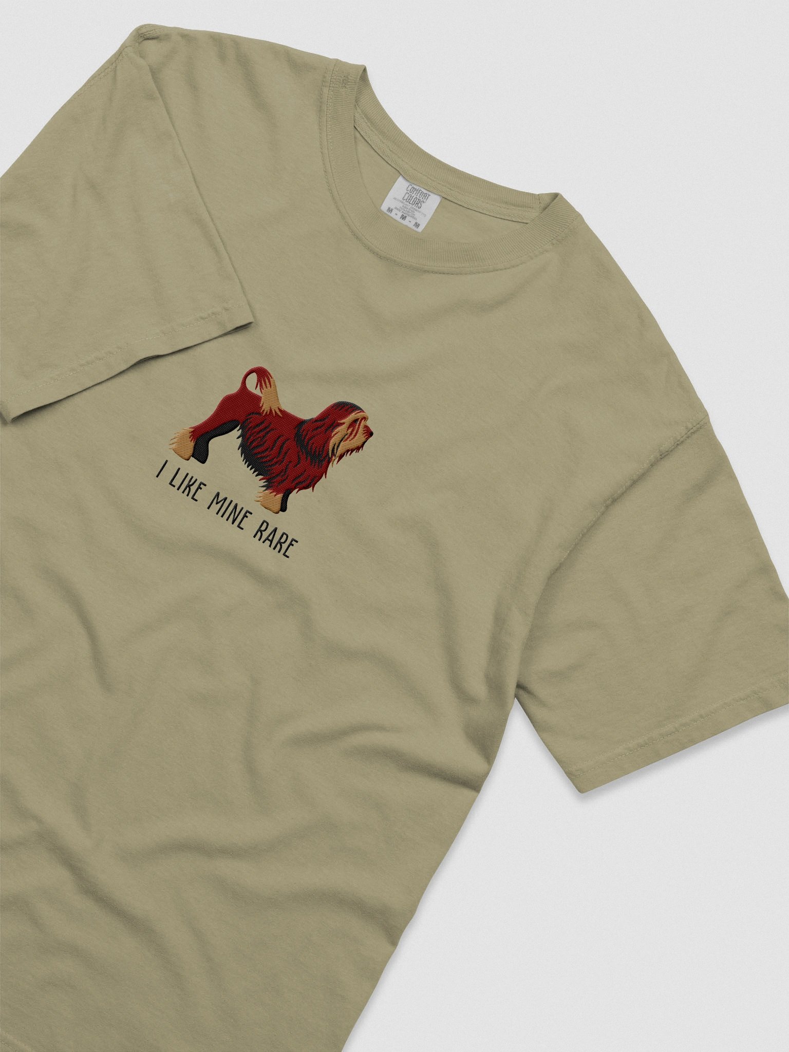 I Like Mine Rare T-Shirt(Embroidered) of a Lowchen(Chocolate) product image (8)