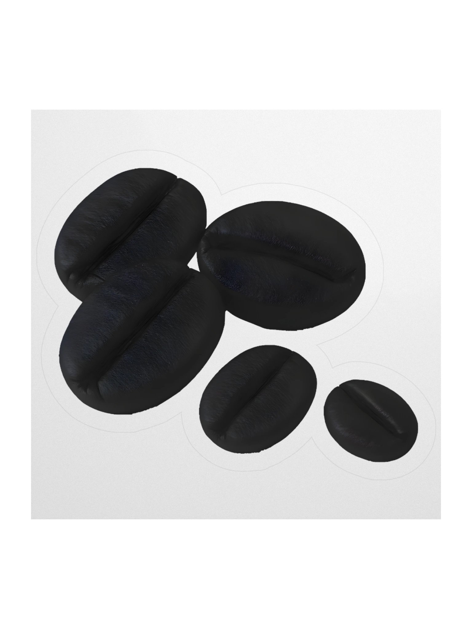 Black Matte Coffee Bean Sticker product image (2)