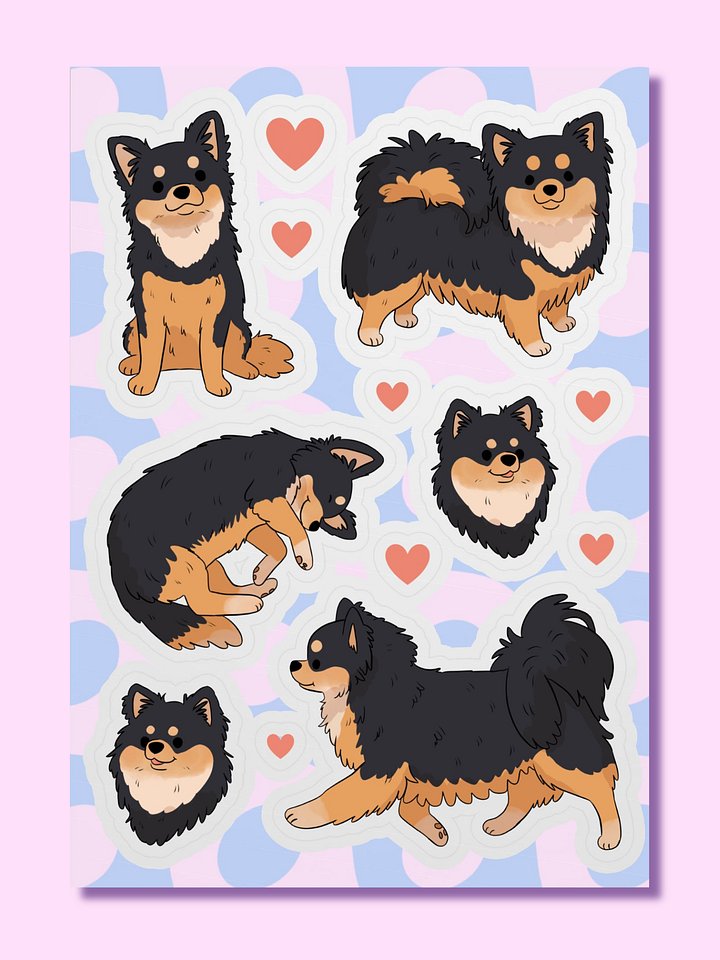 Long Haired Chihuahua Love Sticker Sheet product image (1)