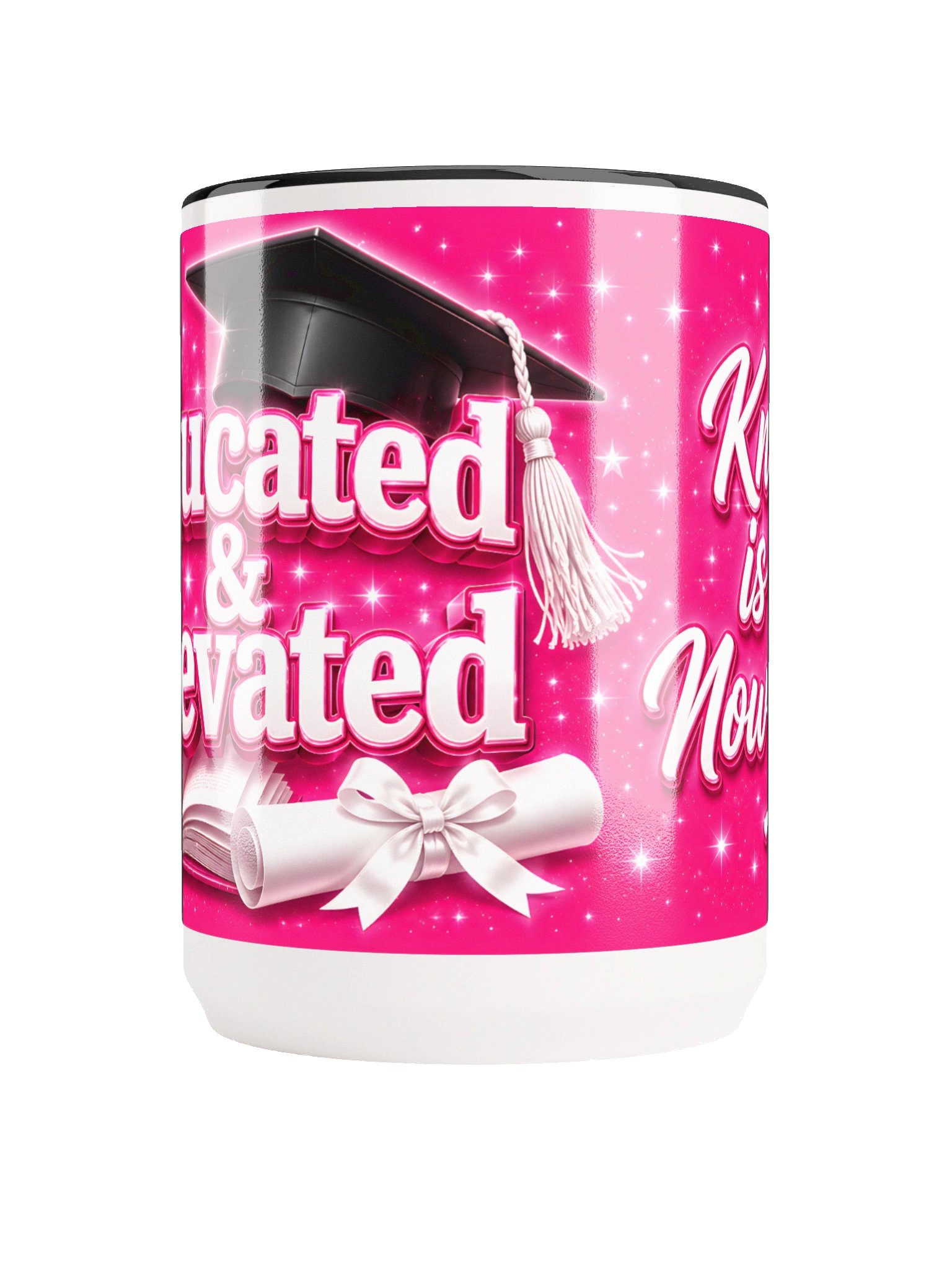 "Educated & Elevated" Graduation Mug — Pink Wrap product image (5)