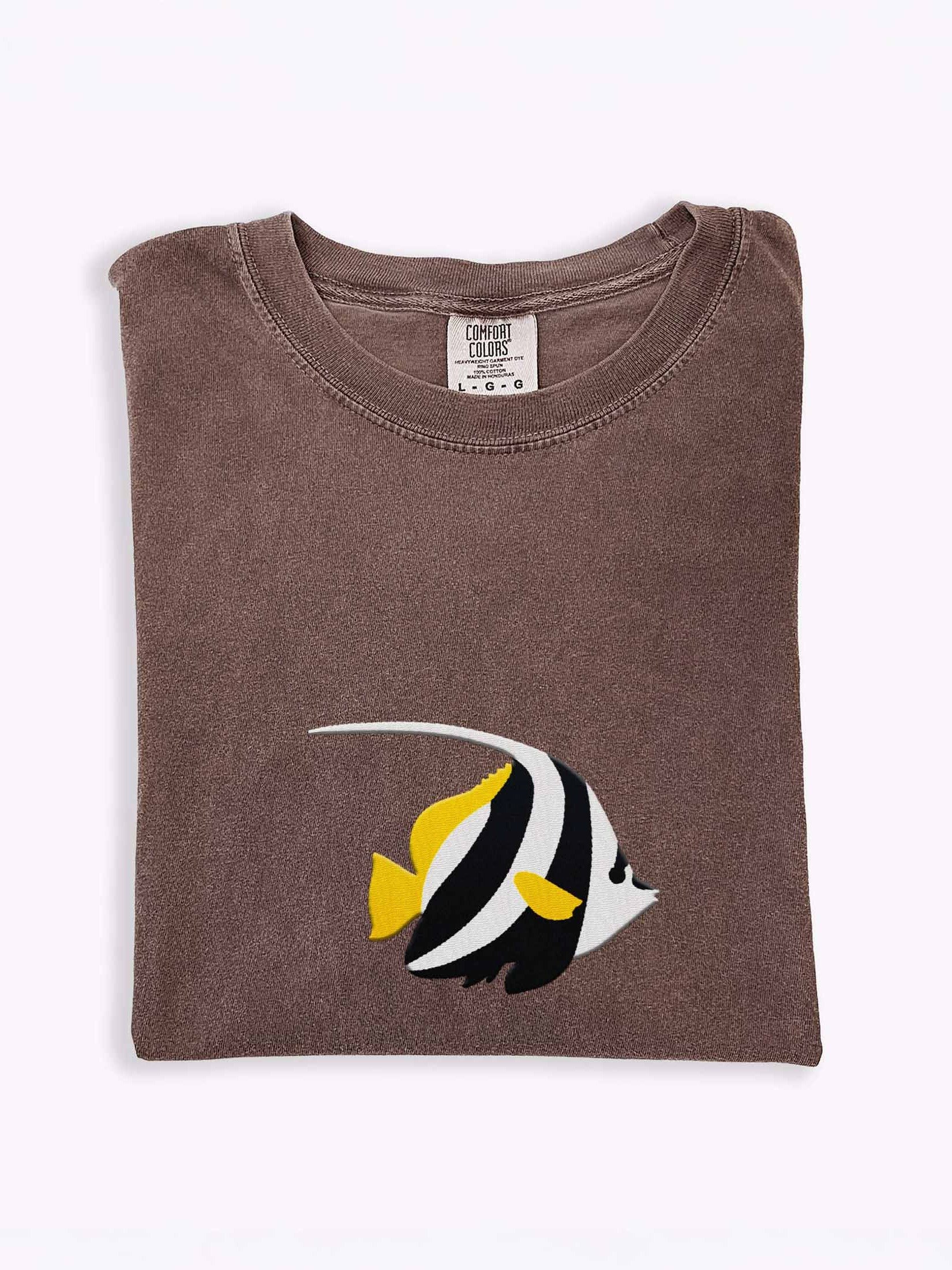 Bannerfish Embroidered Shirt | Reef Aquarium Fish Embroidery Tee | Saltwater Marine Fish Apparel product image (1)