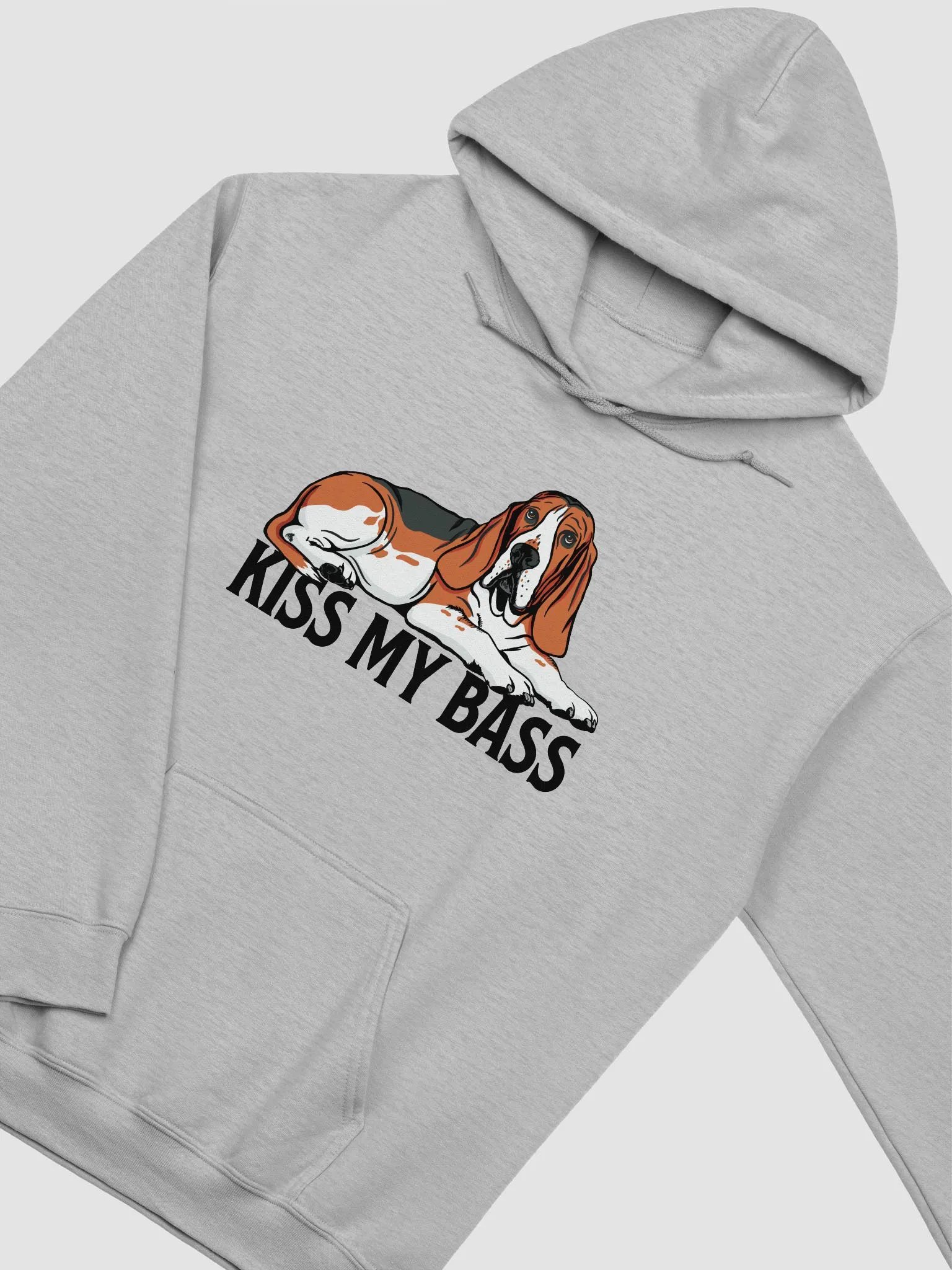 Kiss My Bass Hooded Sweatshirt | Funny Hoodie for Basset Hound(Tricolor) Owners product image (5)