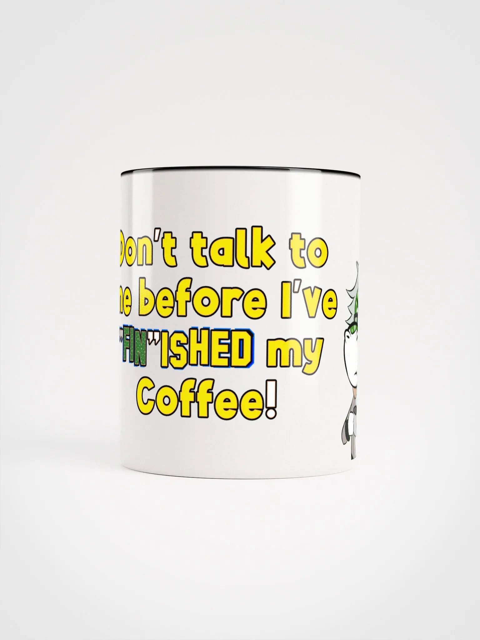 Ikari Ceramic Cup - "Don't Talk to me before I've "Fin"ished my Coffee!" product image (5)