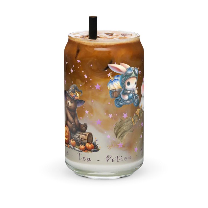 Witches Brew Coven: The Enchanted Gathering Glass Can Tumbler | 16oz | Optional Bamboo Lid & Straw product image (1)