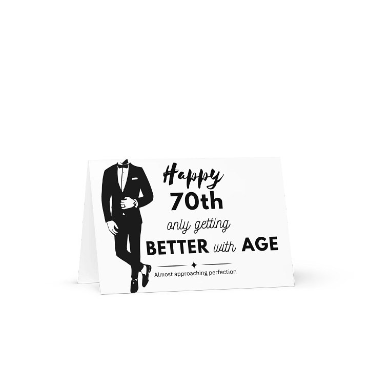 Happy 70th Birthday Card Man in a Tux product image (2)