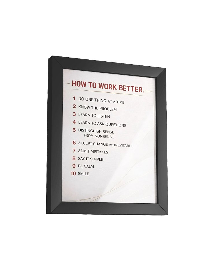 How to Work Better Wall Art – Minimalist Productivity Rules Print for Modern Office & Home Decor product image (24)