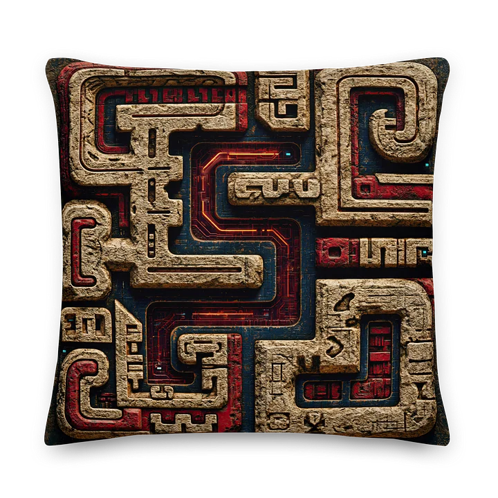 Dormant Signal Grid I — Ancient Tech Glyph Cushion Cover 22x22 product image (1)