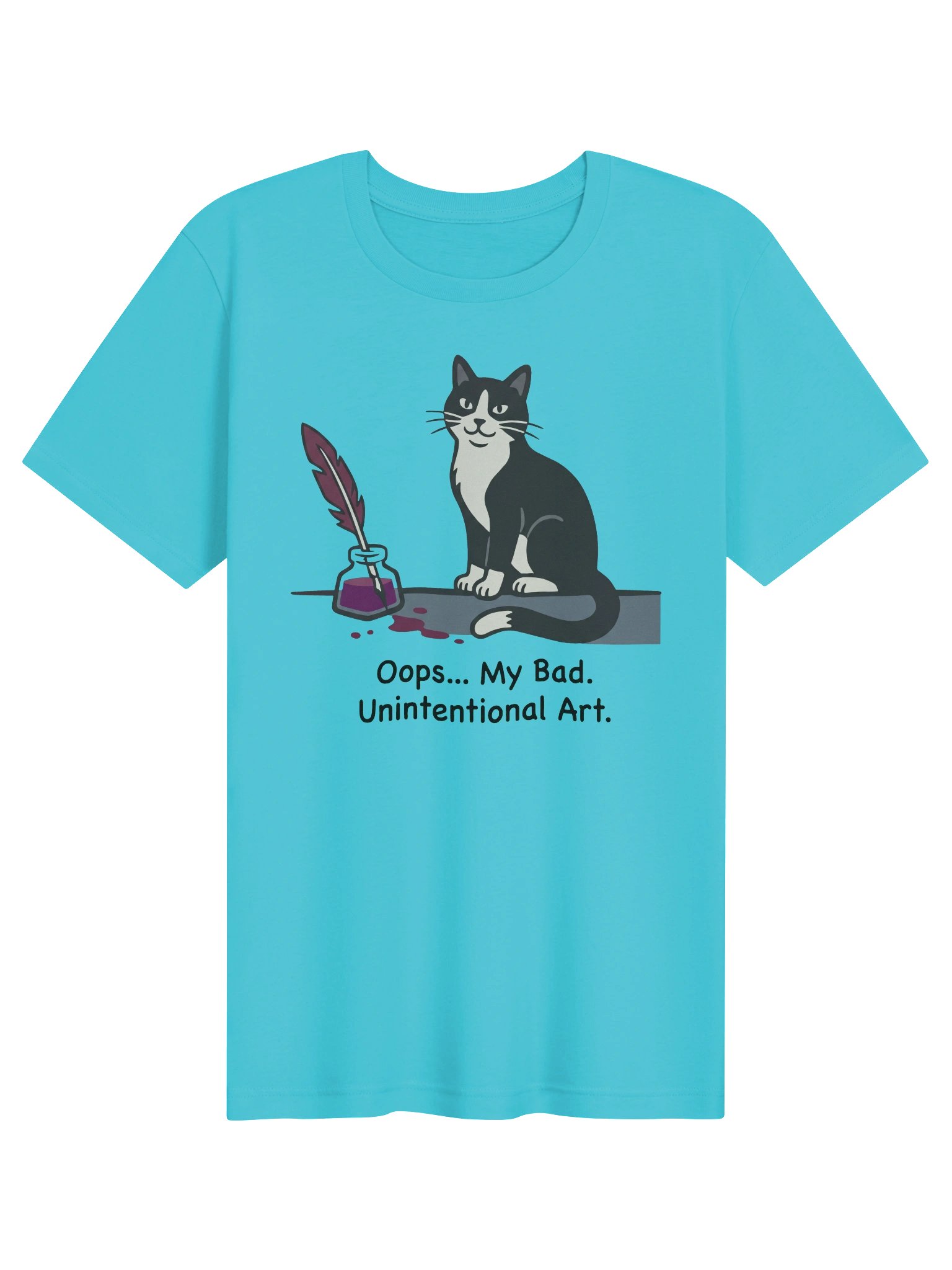 Funny Tuxedo Cat T-Shirt - 'Oops My Bad Unintentional Art' Graphic Tee product image (1)