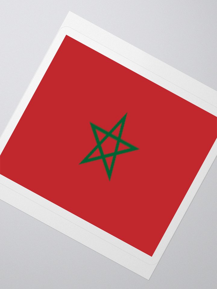 Exclusive Morocco Flag Kiss-Cut Sticker by TDS Music - Unique Design (3" x 3", 4" x 4", 5.5" x 5.5") product image (6)