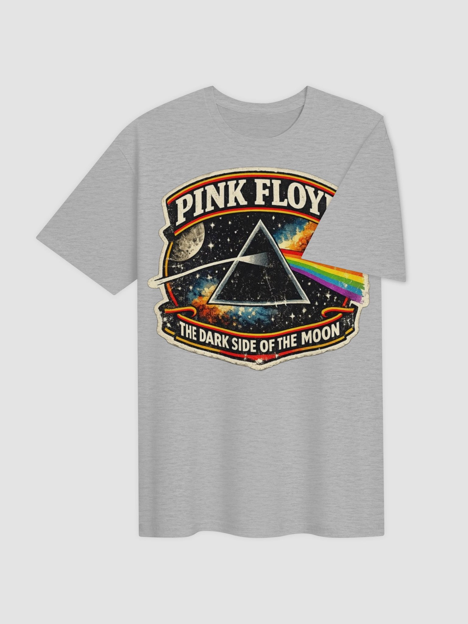 Pink Floyd Dark Side of the Moon T-Shirt | Prism Rainbow Design | 70s Rock Vintage Graphic Tee product image (4)