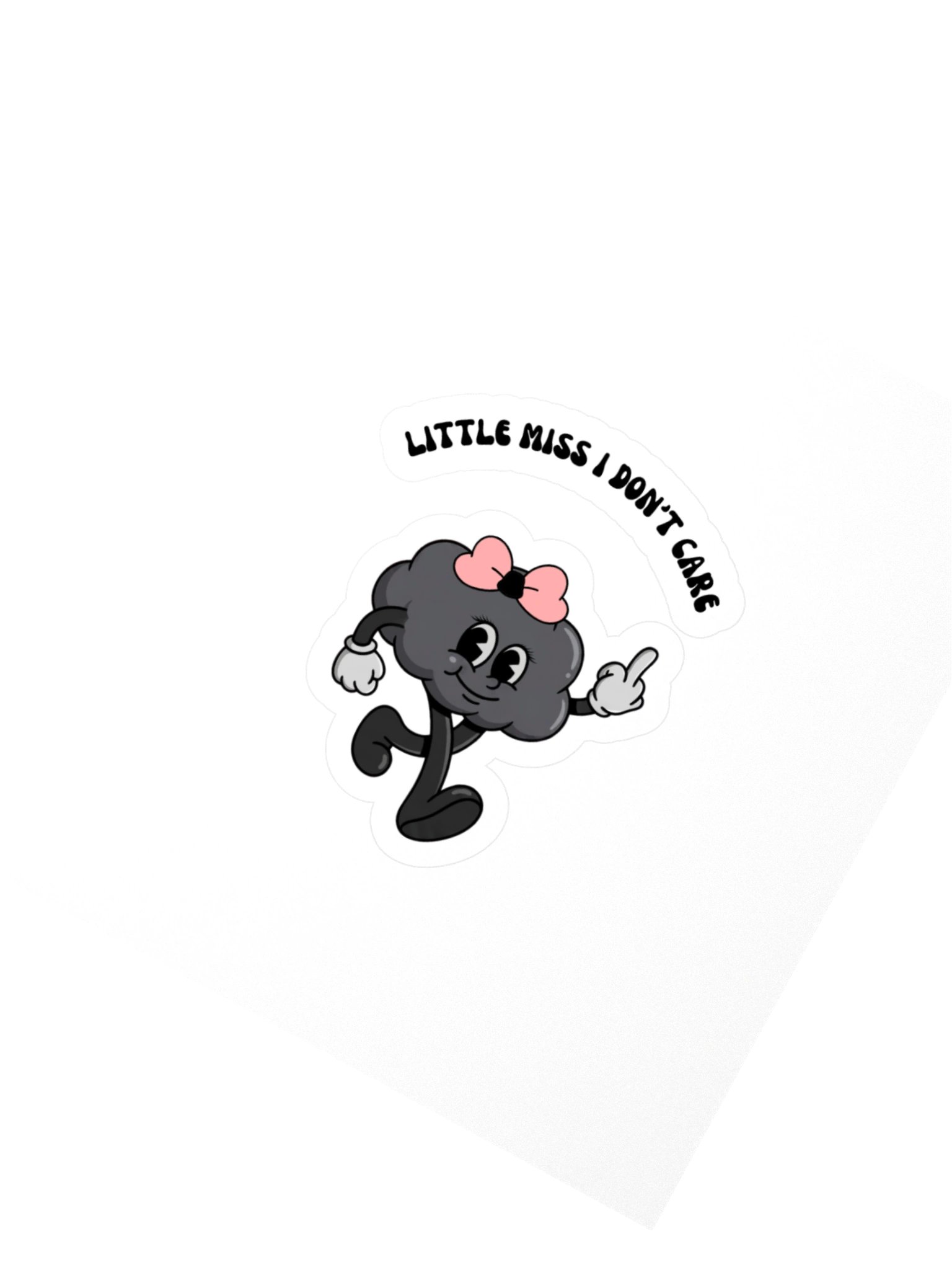 Little Miss I Don't Care 4"x4" vinyl kiss cut sticker product image (2)