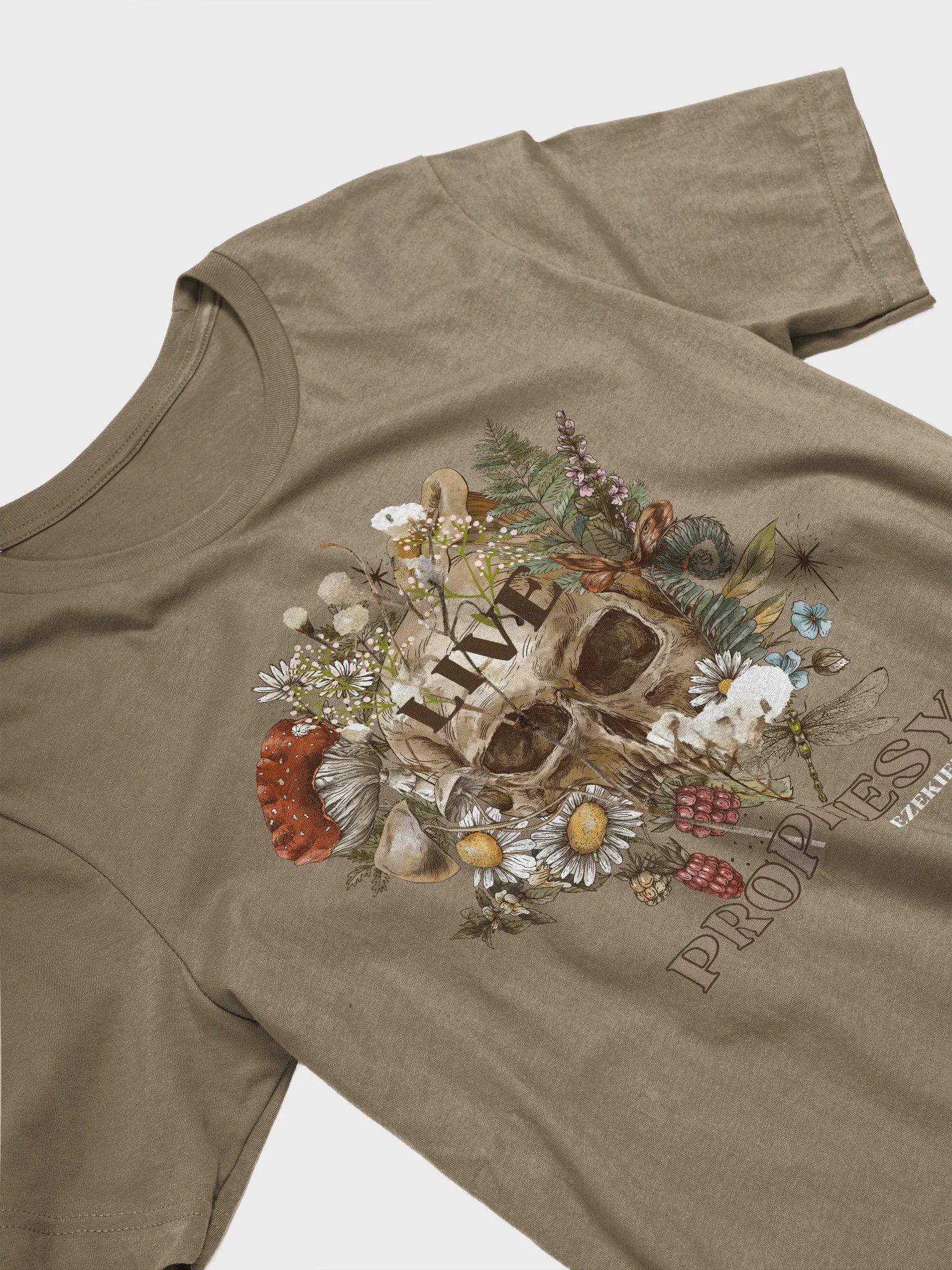 Prophesy Life - Skull & Blooms Tee Ezekiel 37:1-10 🌼🍄 product image (1)
