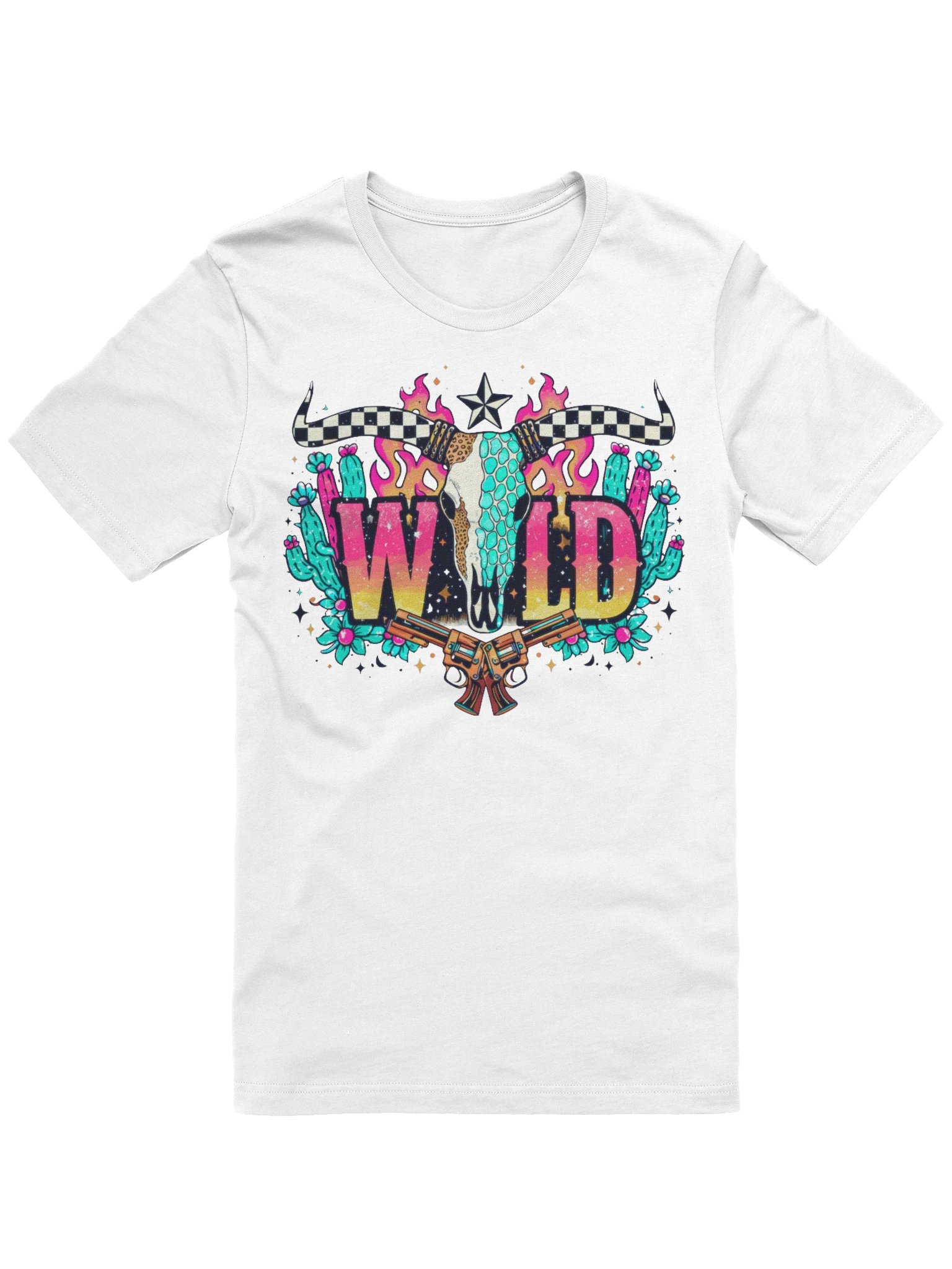 Wild Skull Checkerboard T-Shirt product image (1)