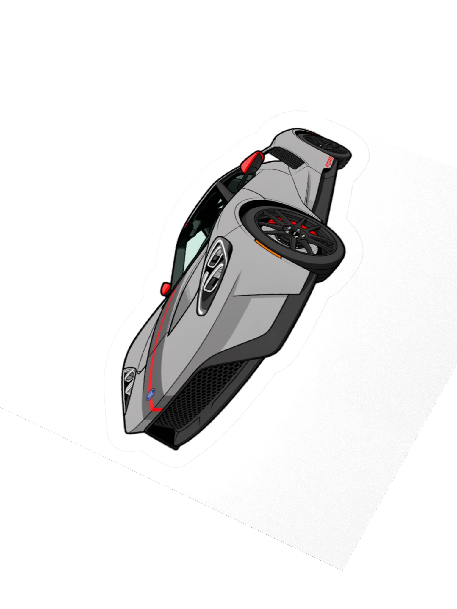 Grey Ford GT Carbon Series Sticker (Retro, Sketch, Silhouette) product image (7)