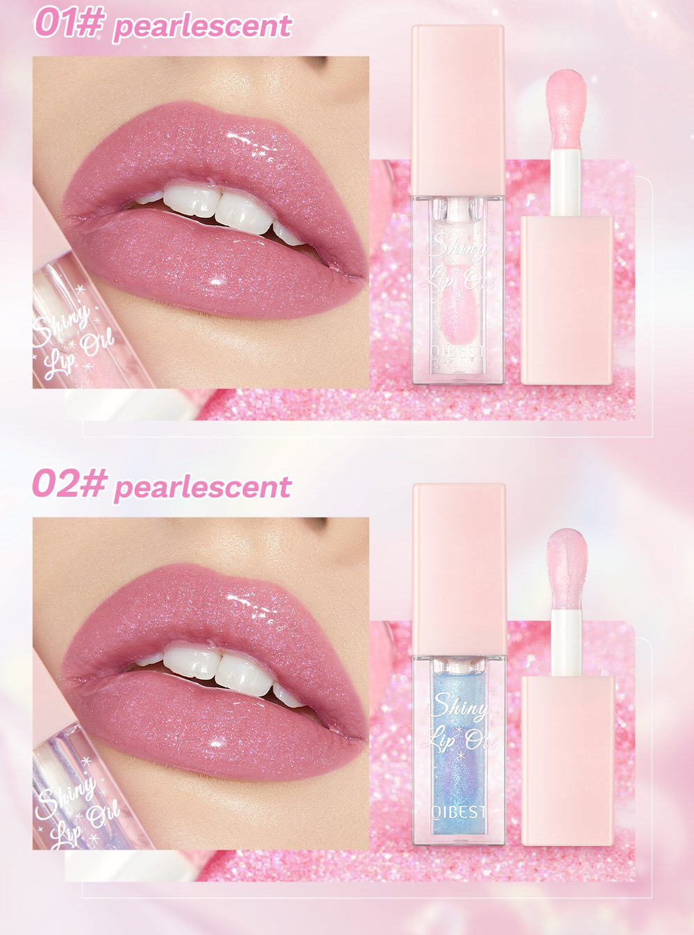 Glitter Pearl Lip Oil Set – 6 Piece Shiny Color-Changing Gloss Collection product image (6)