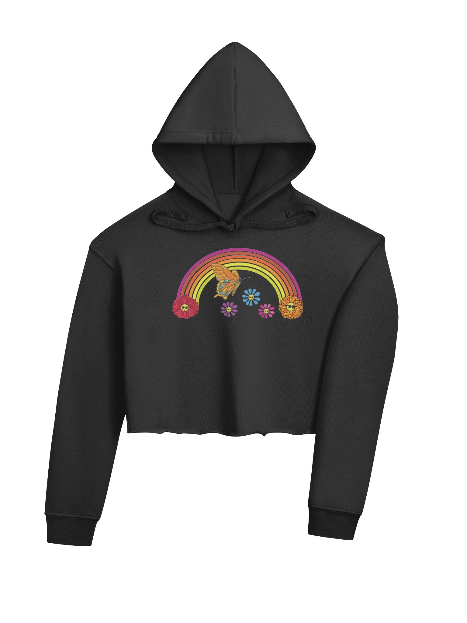 Flower Power Rainbow Crop Hoodie product image (4)