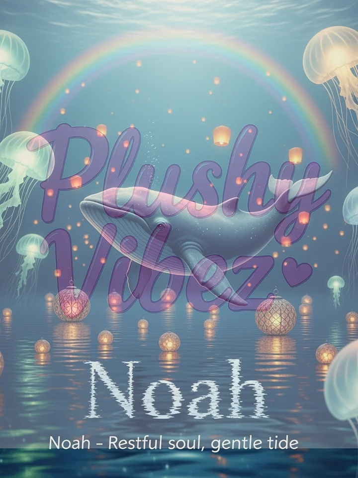 🌊 Noah – Restful Soul, Gentle Tide-Ocean Name Art | Digital Nursery Print product image (1)