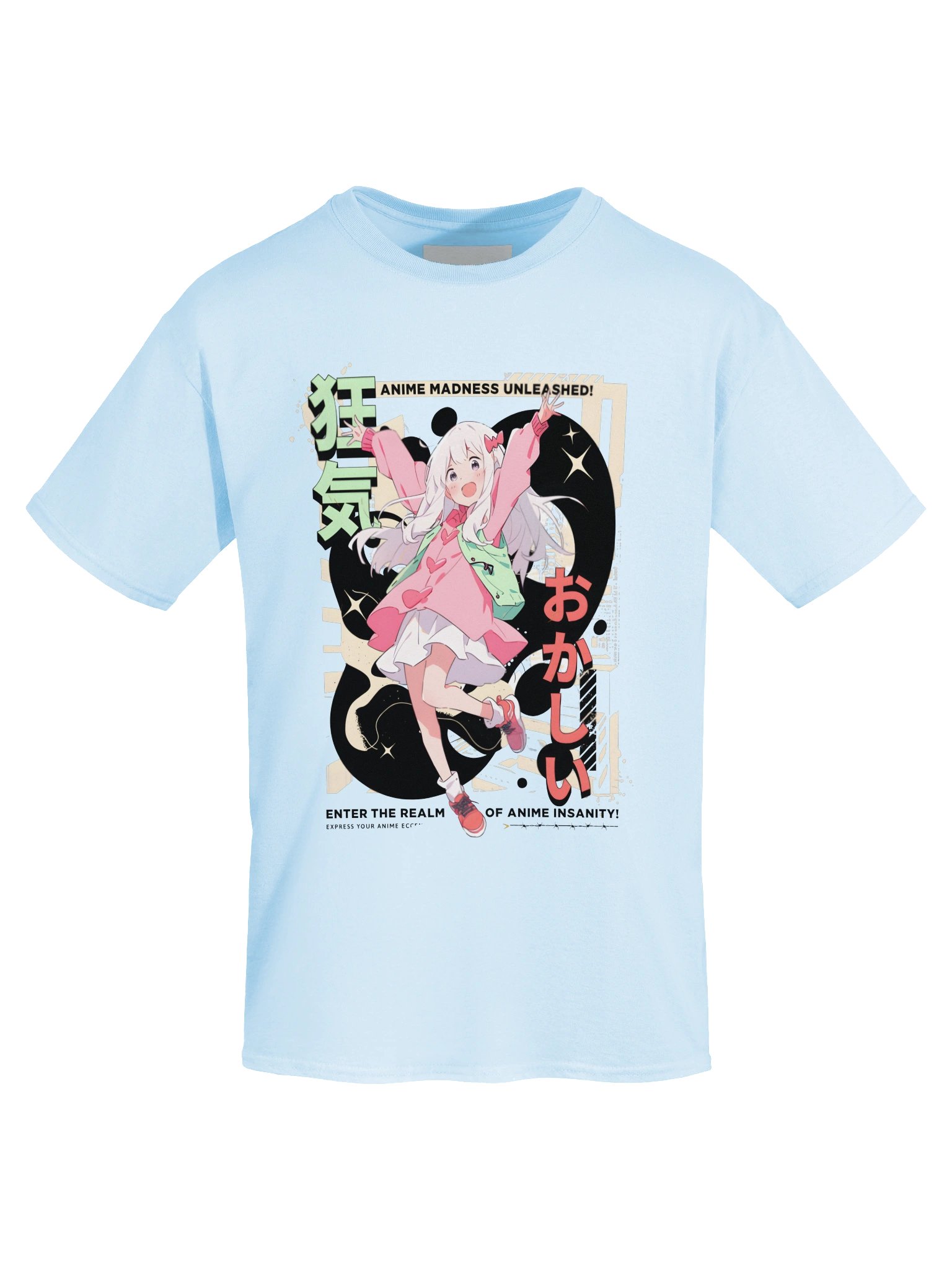 "ANIME Madness Unleashed" T-Shirt – Baby Blue Oversized Japanese Graphic Tee product image (5)