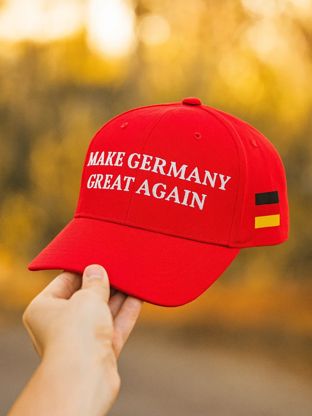 Make Germany Great Again Embroidery Hat, With German Flag On The Left, Flexfit Closed Back Hat product image (29)