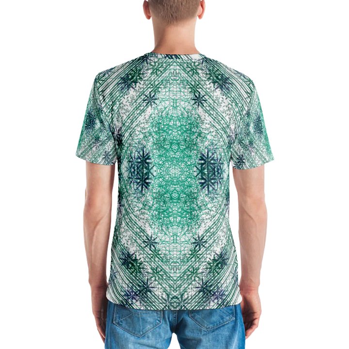 Shades Of Green Geometric Pattern T-Shirt product image (2)