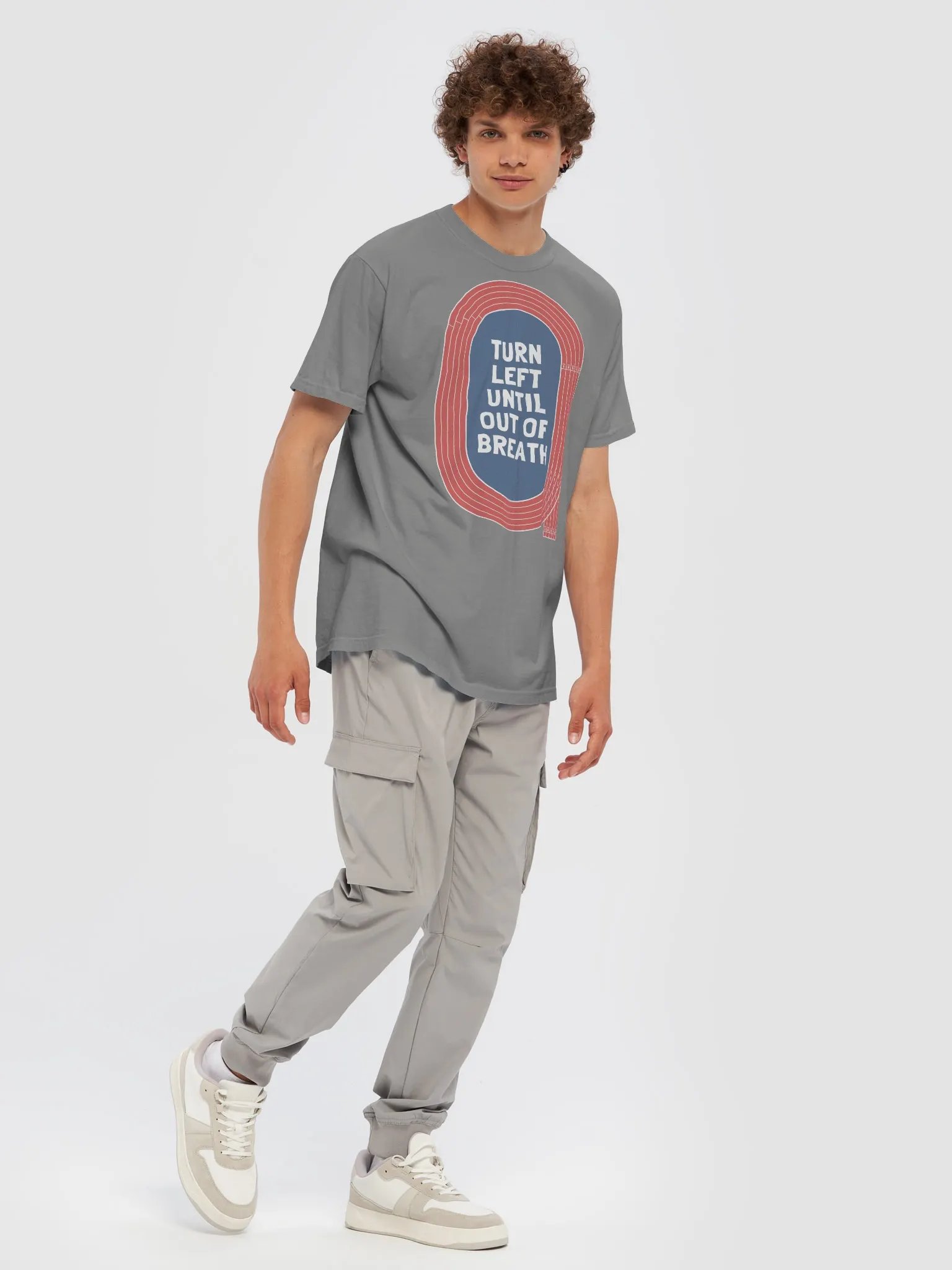 Turn Left Until Out of Breath Running Track T-Shirt product image (7)