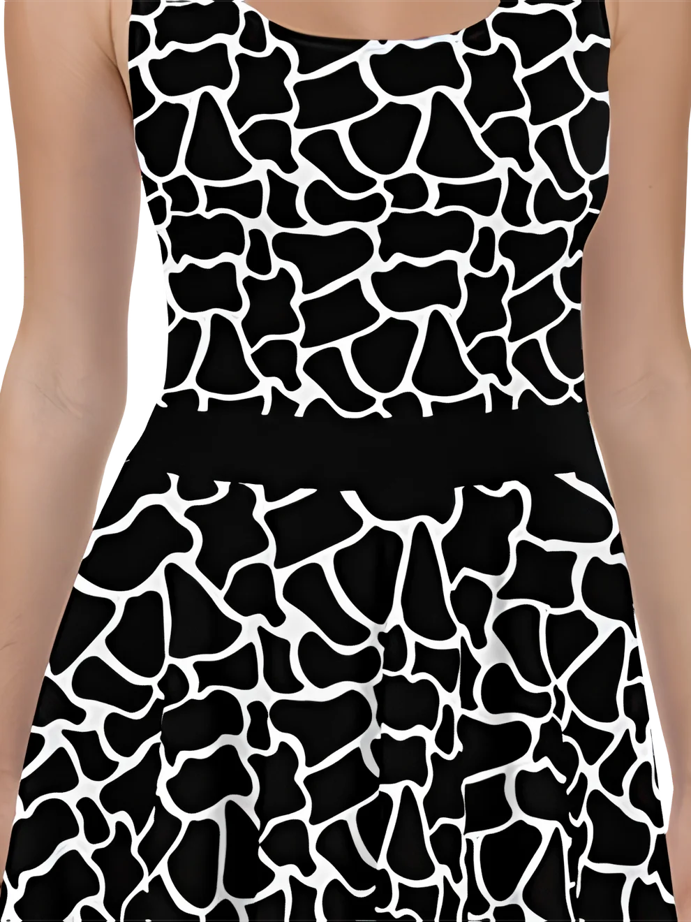 Giraffe Pattern Dress | Black & White product image (2)