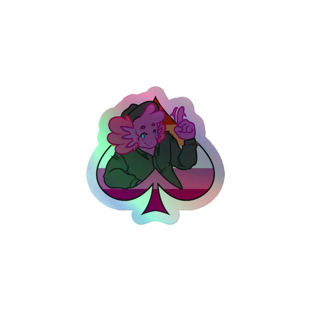 Lesbian in Spades | Kiss-Cut Holo Sticker product image (1)