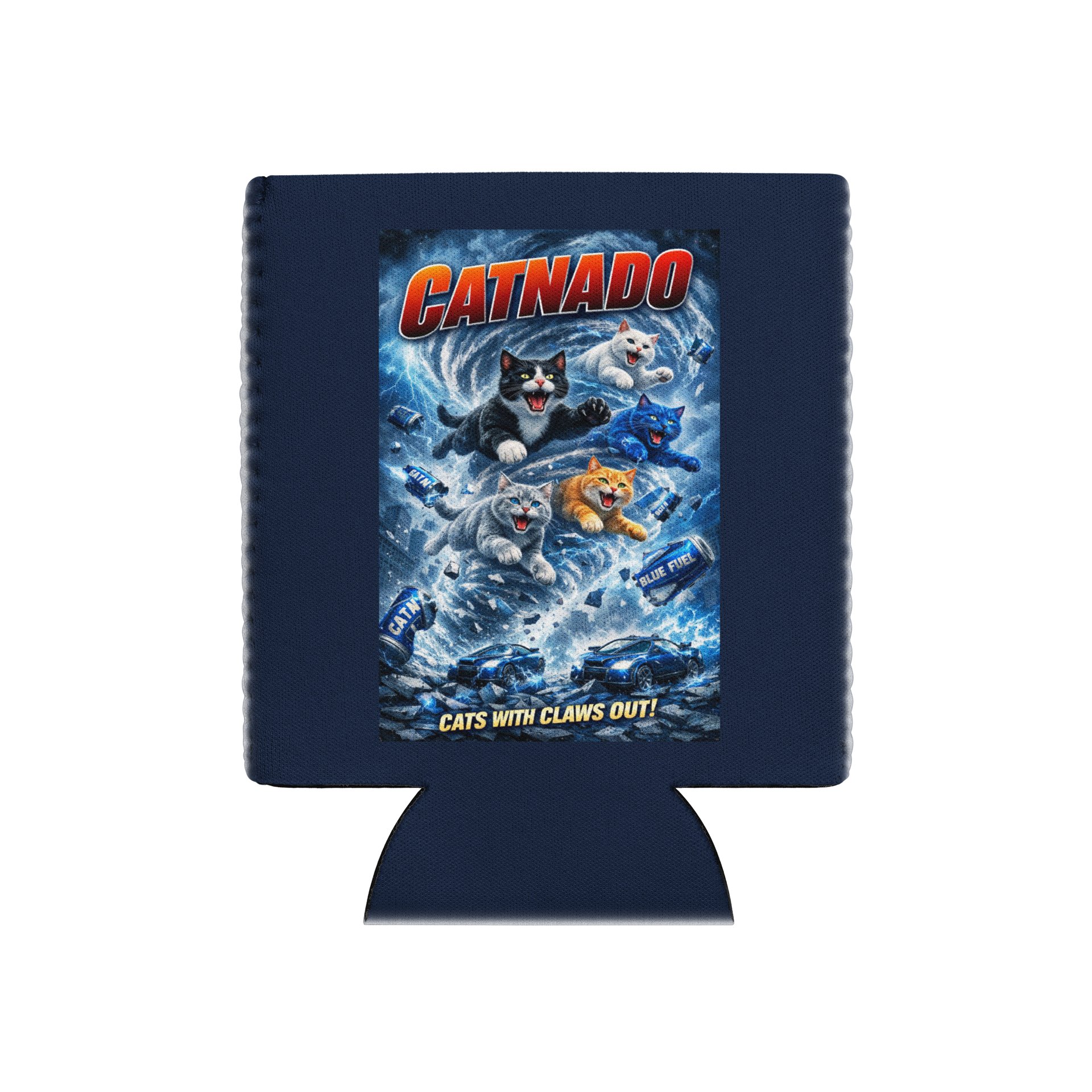 Catnado Blue fuel Can coozie product image (1)
