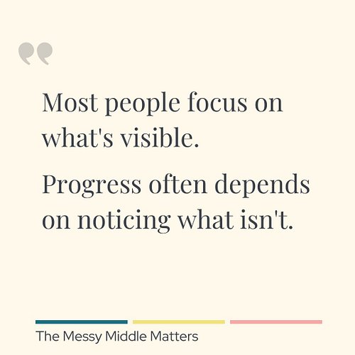 Most people focus on what's visible.
Progress often depends on someone noticing what isn't.