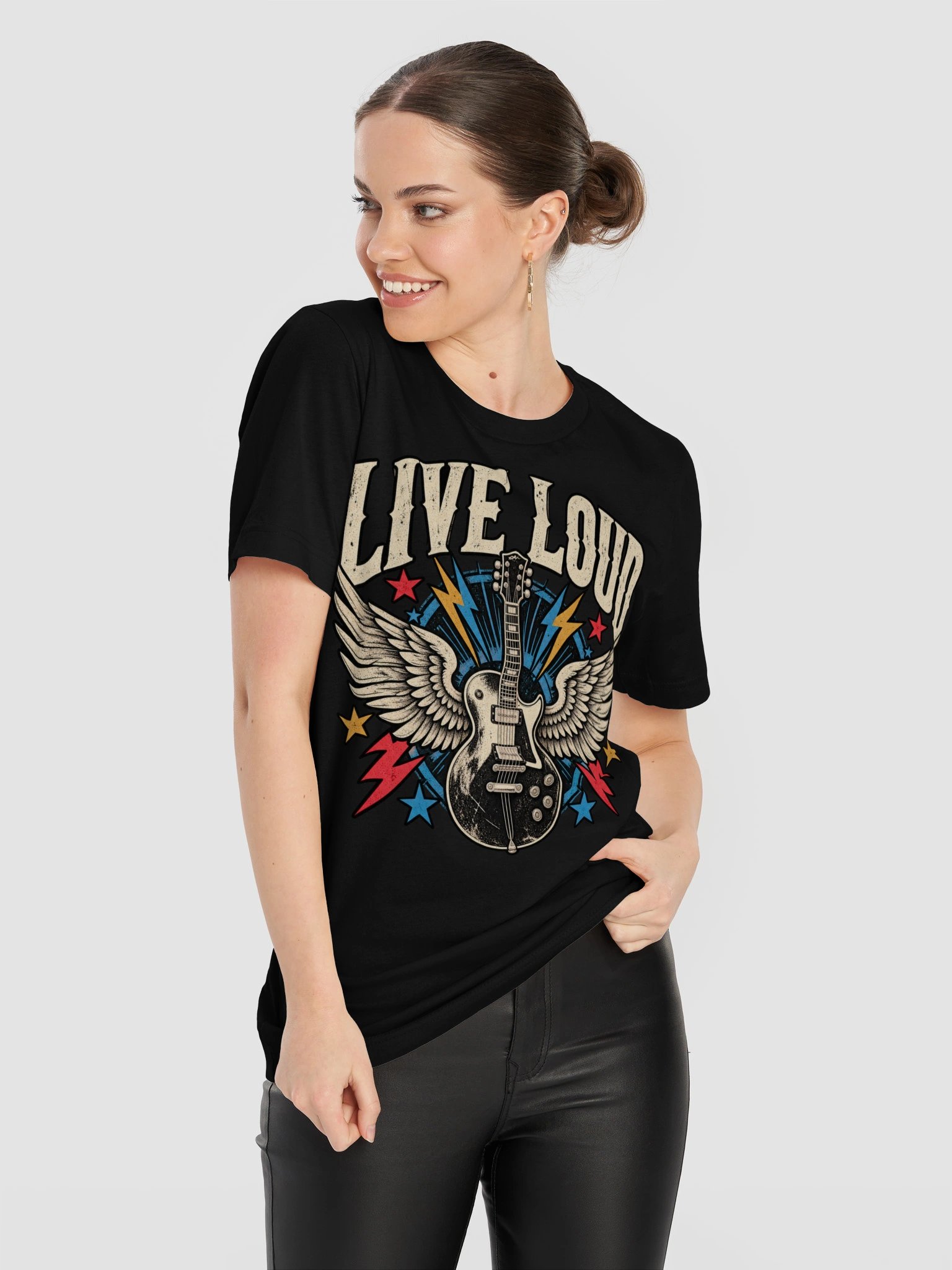 Live Loud Winged Guitar Concert & Rock Music T-Shirt product image (11)
