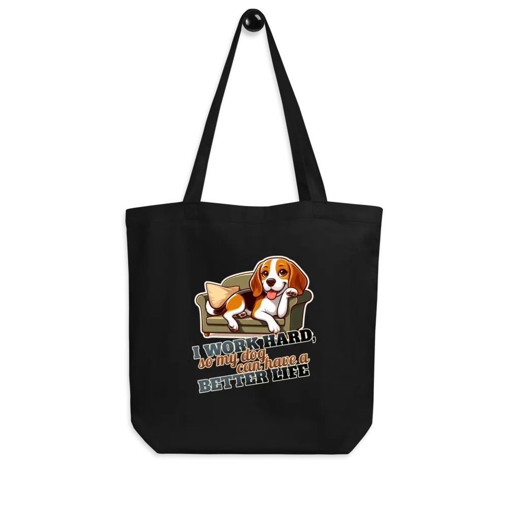 Work Hard - Beagle Sofa Tote Bag product image (7)