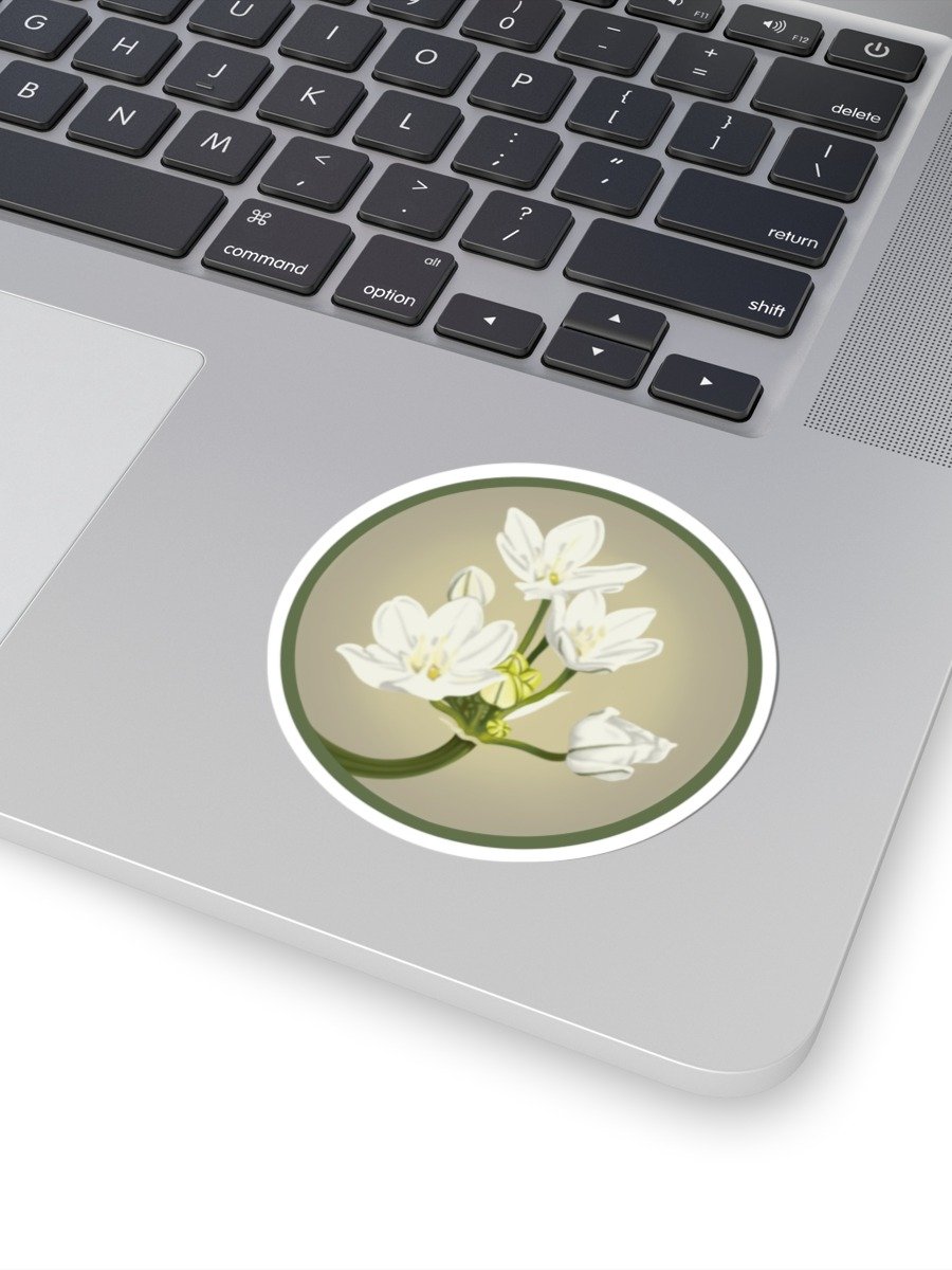 Vintage Wildflower Olive Green Vinyl Decal – Krita Airbrush Art Kiss-Cut Sticker product image (1)