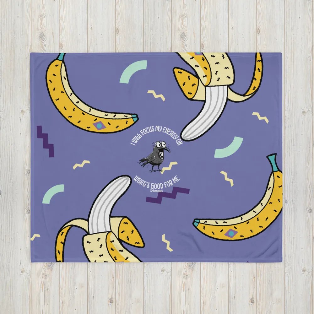 Throw Blanket 💜 I will focus my energy on what's good for me (127 × 153 cm) product image (4)