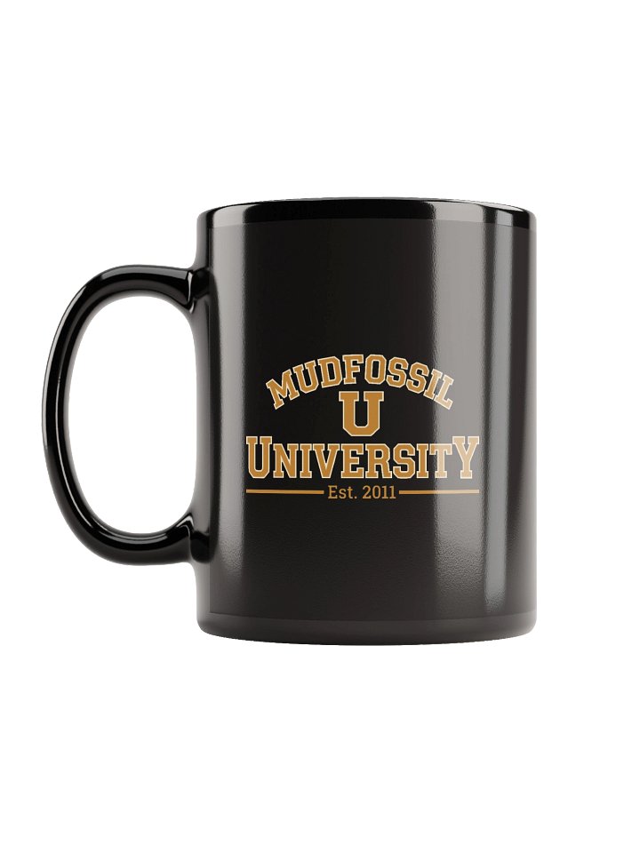 Mudfossil University Emblem Black Mug product image (1)