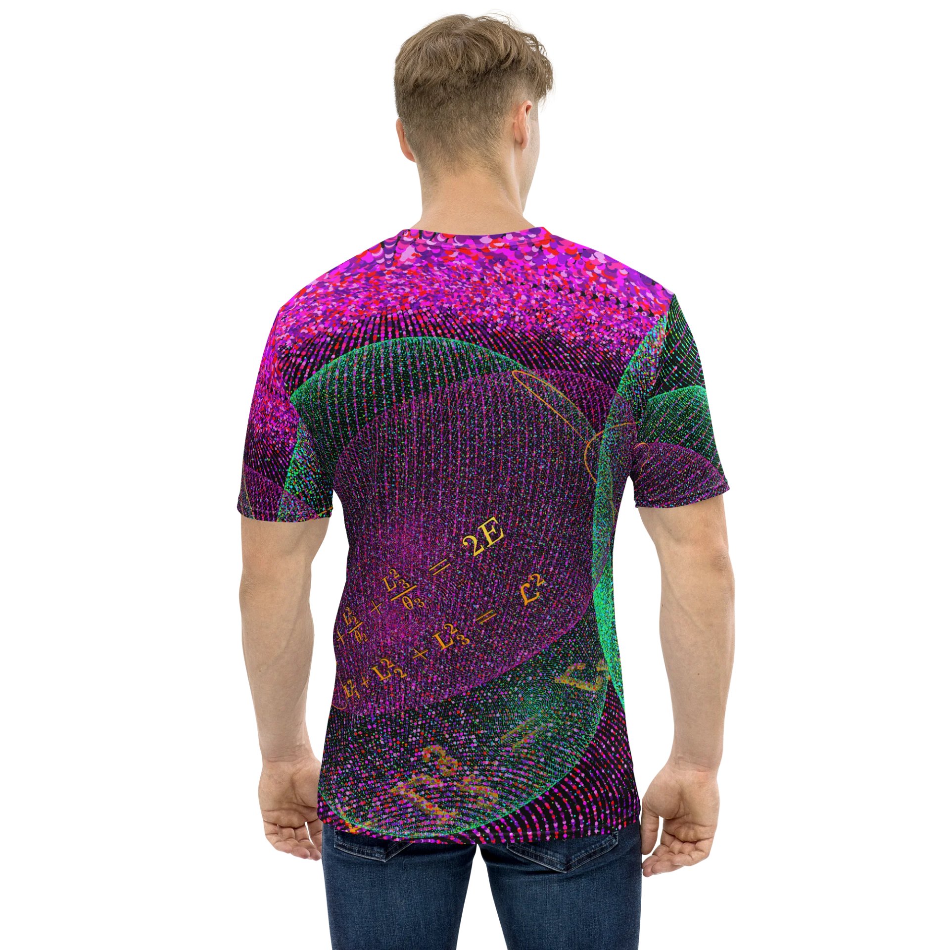 Poinsot's Pixel Spaceship 4 - Physics of the Gyroscope Men's Crew Neck T-Shirt product image (2)
