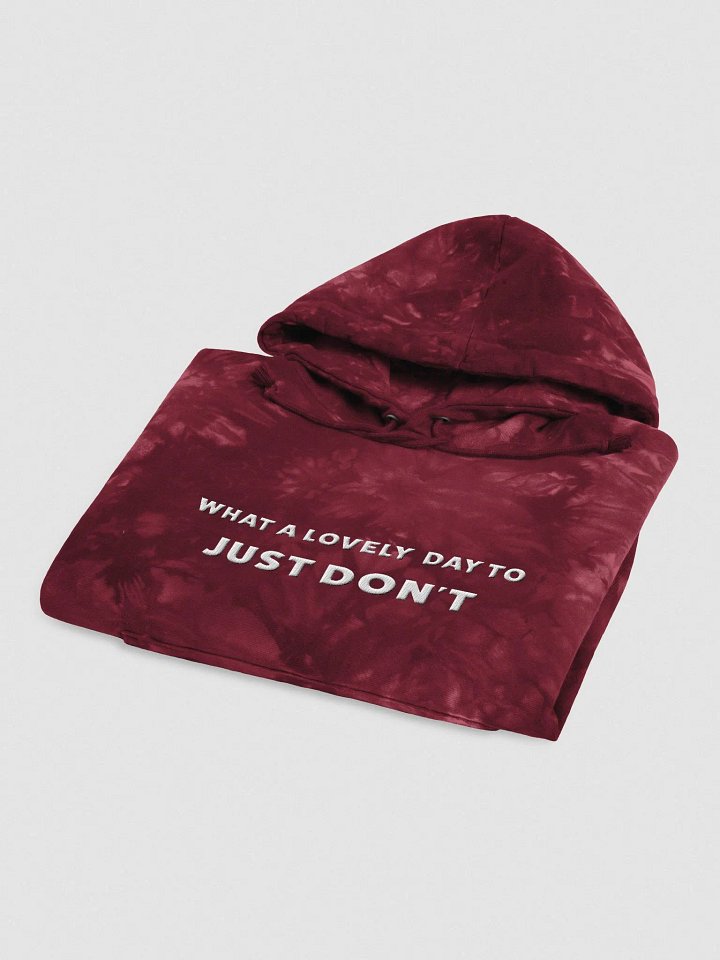 What a lovely day to just.. don't | Embroidered Champion Tie-Dye Hoodie product image (2)