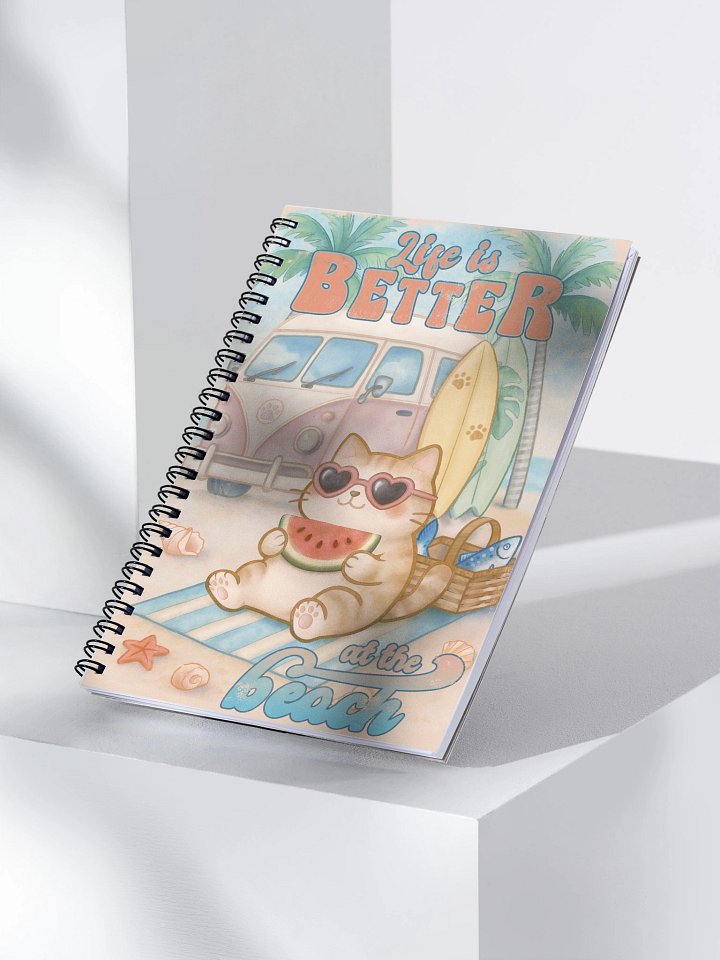 Summer Surf Cat - spiral notebook product image (2)