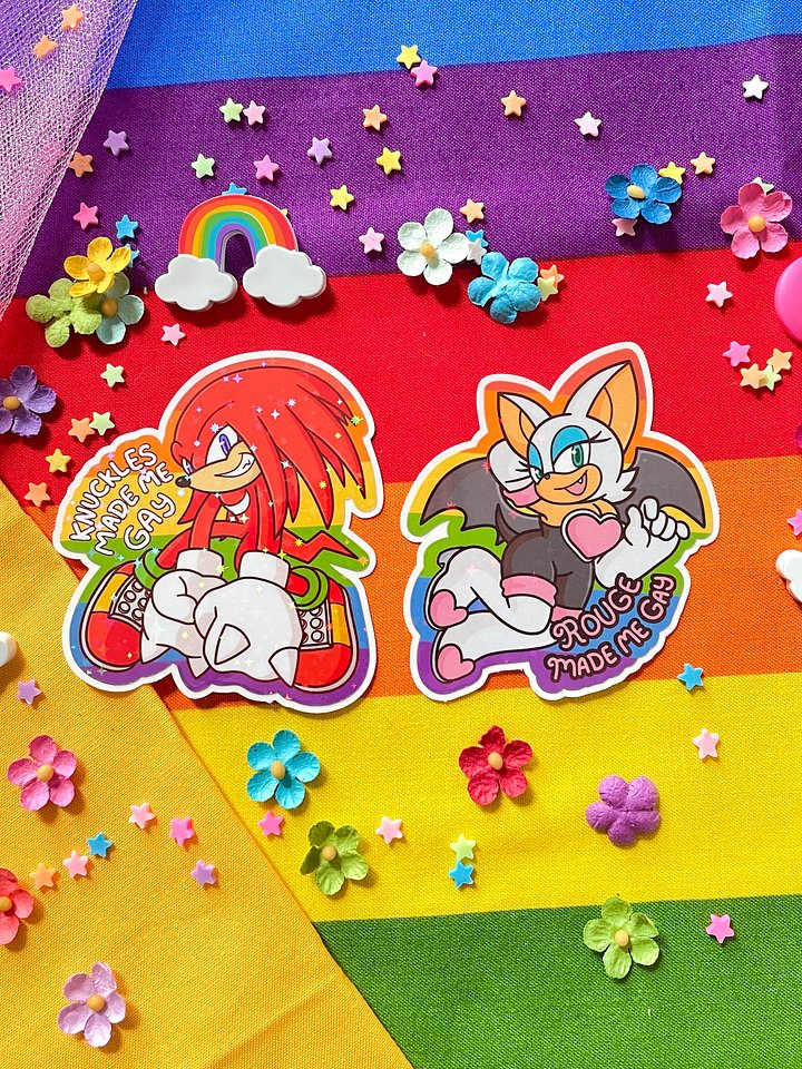 Knuckles and Rouge Gay Stickers product image (1)